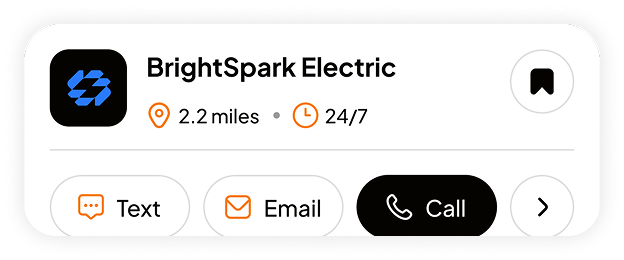 BrightSpark Electric vendor card